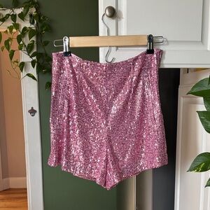 Noli Pink Sequin High-Waist Women’s Shorts